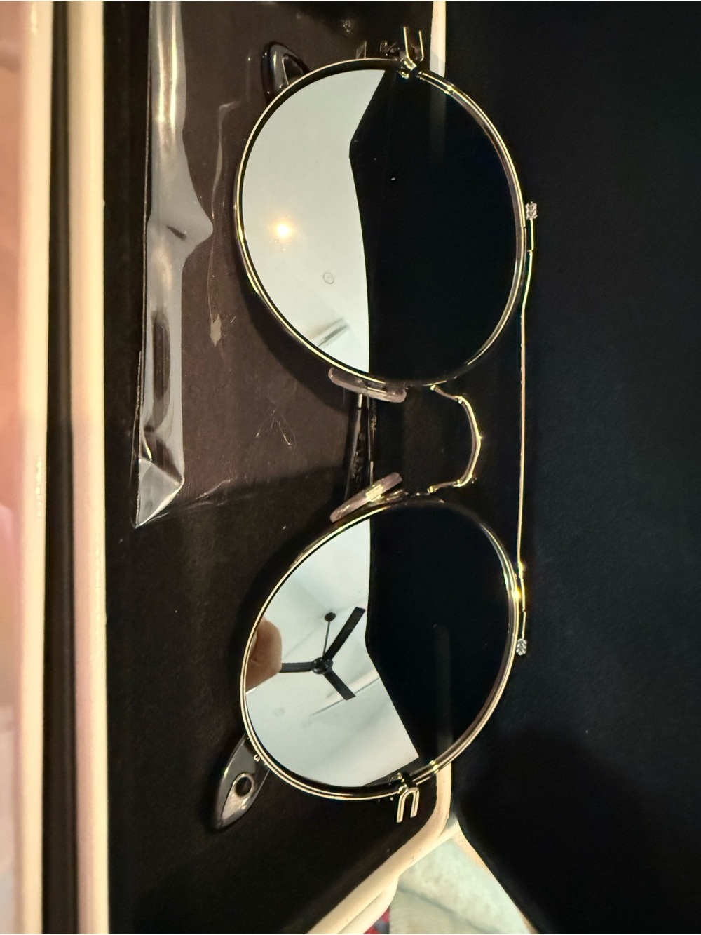Givenchy Gold Frame Round Mirrored Sunglasses